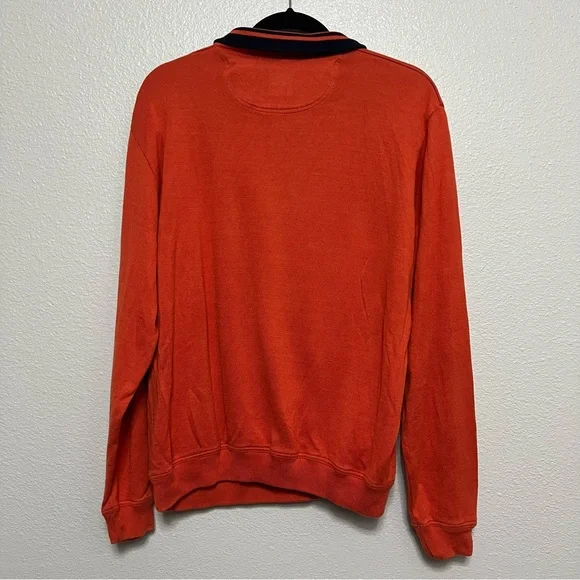 VTG St. Croix Regatta Orange Navy Men’s M Cotton Blend Quarter Zip Made In USA - Picture 7 of 7